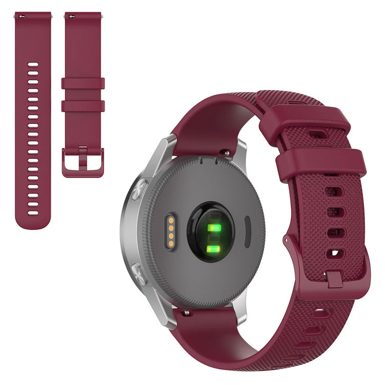 22mm Universal grid texture silicone watch strap - Wine Red#serie_5