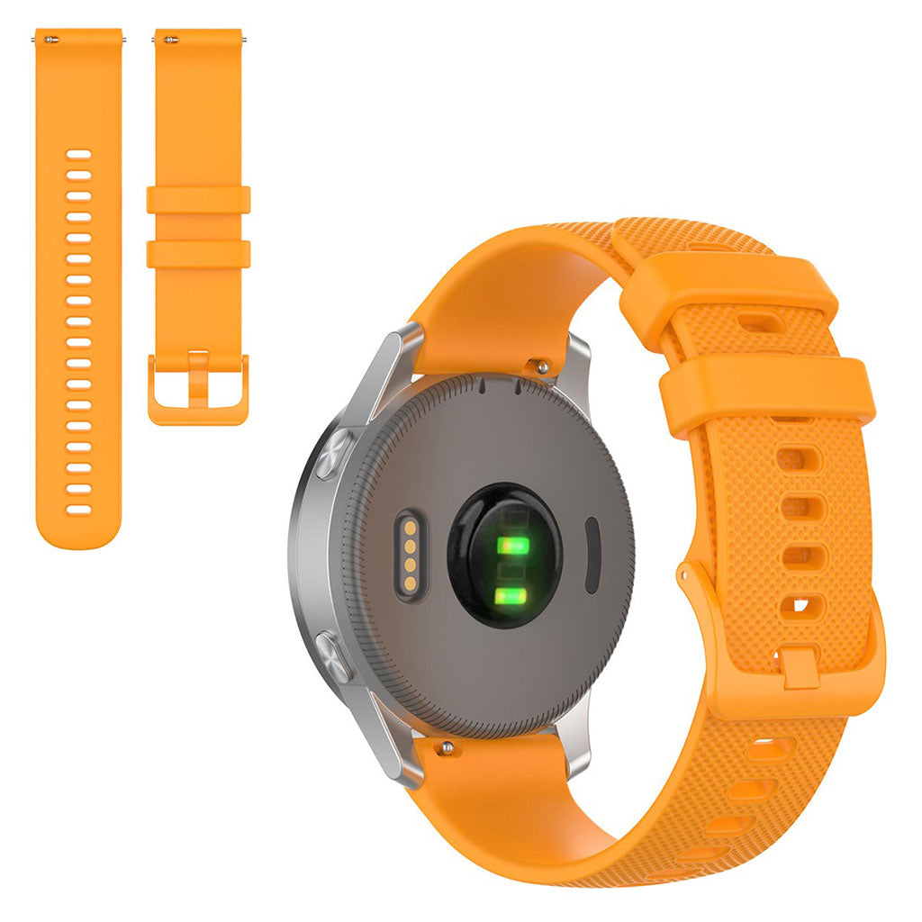 22mm Universal grid texture silicone watch strap - Orange#serie_7