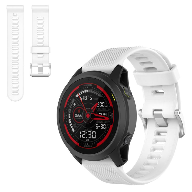 22mm Universal twill texture silicone watch strap - White#serie_2