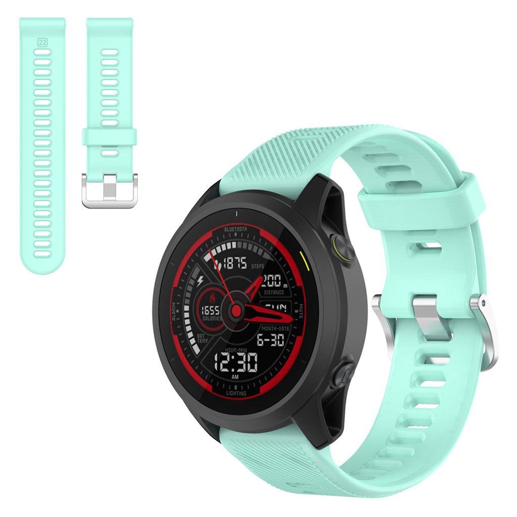 22mm Universal twill texture silicone watch strap - Cyan#serie_8