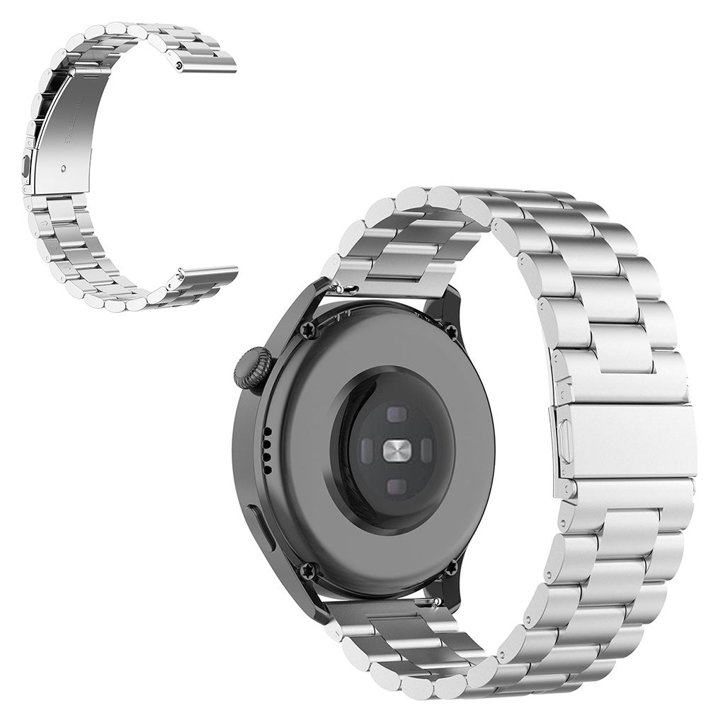 22mm Universal three bead stainless steel watch strap - Silver#serie_1