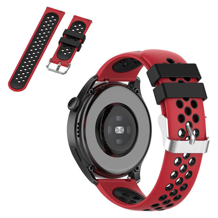 22mm Universal dual color sporty silicone watch strap - Red / Black#serie_5