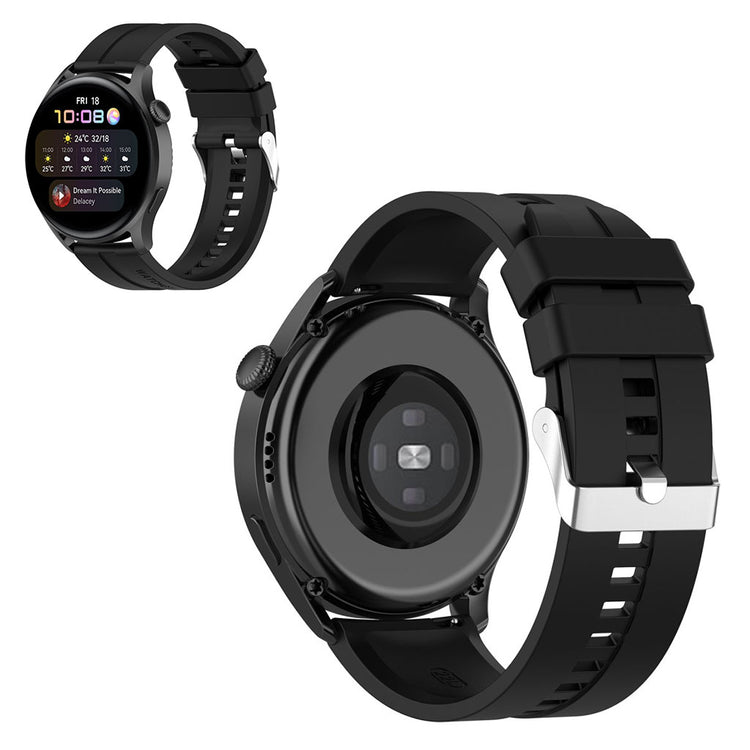 22mm Universal silicone watch strap - Black#serie_1