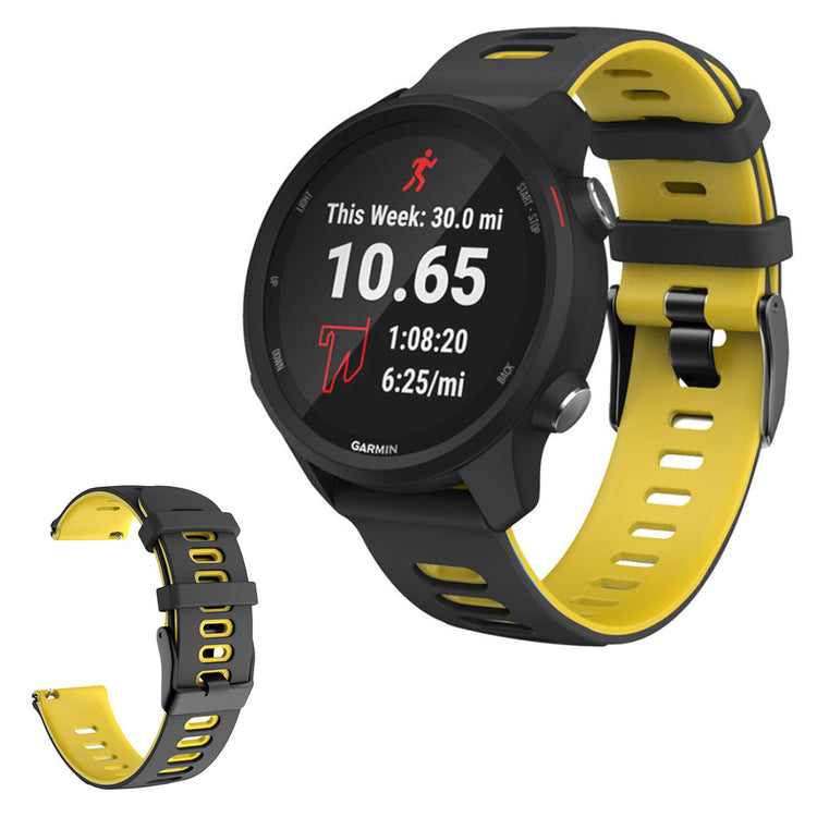 22mm Universal bi-color silicone watch strap - Black / Yellow#serie_1