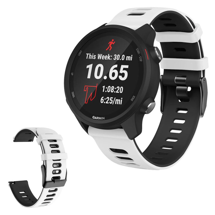 22mm Universal bi-color silicone watch strap - White / Black#serie_2