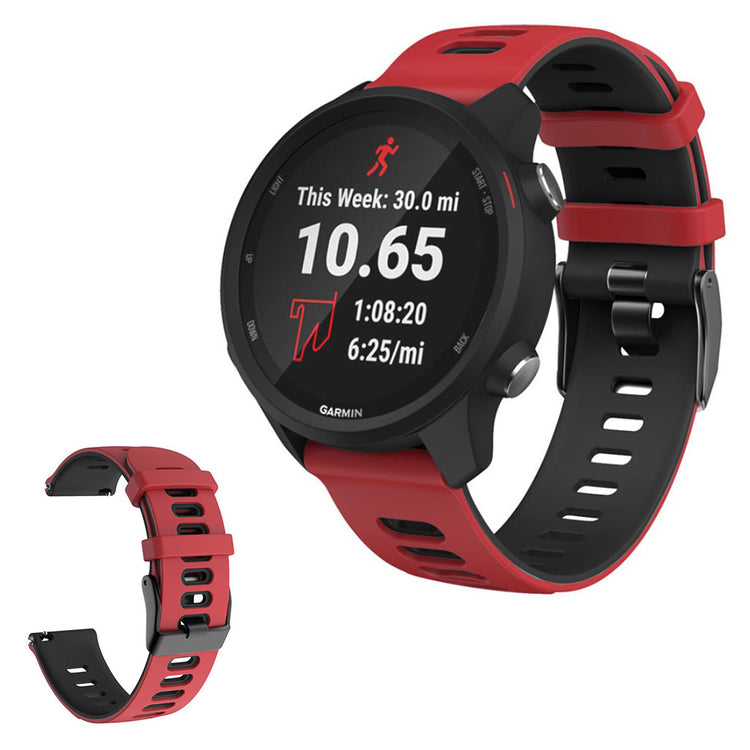 22mm Universal bi-color silicone watch strap - Red / Black#serie_4