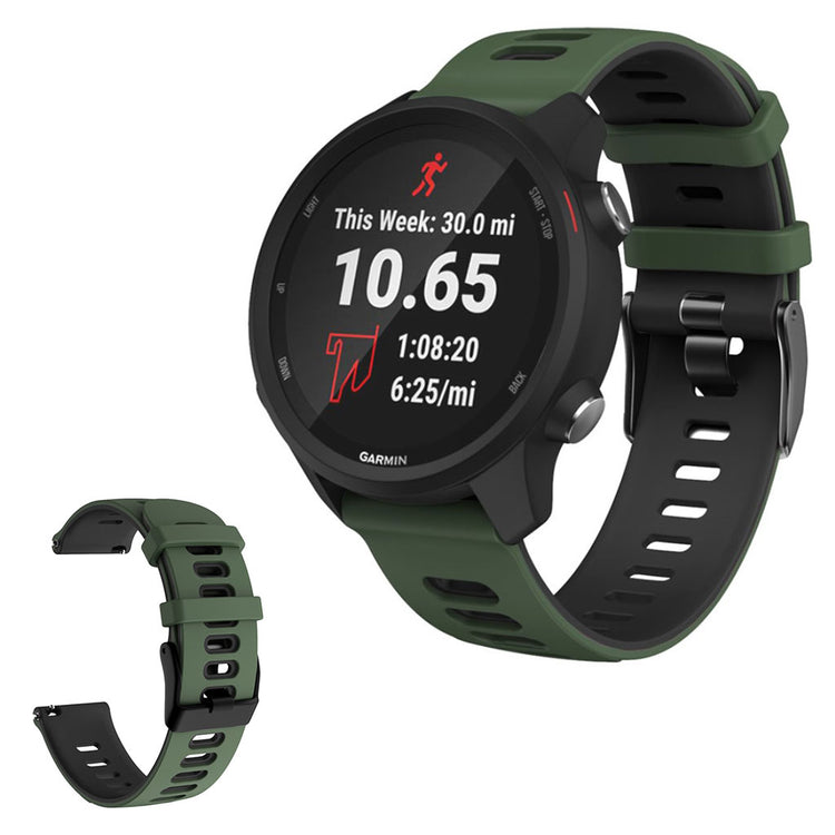 22mm Universal bi-color silicone watch strap - Army Green / Black#serie_5