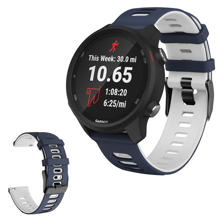 22mm Universal bi-color silicone watch strap - Blue / White#serie_6