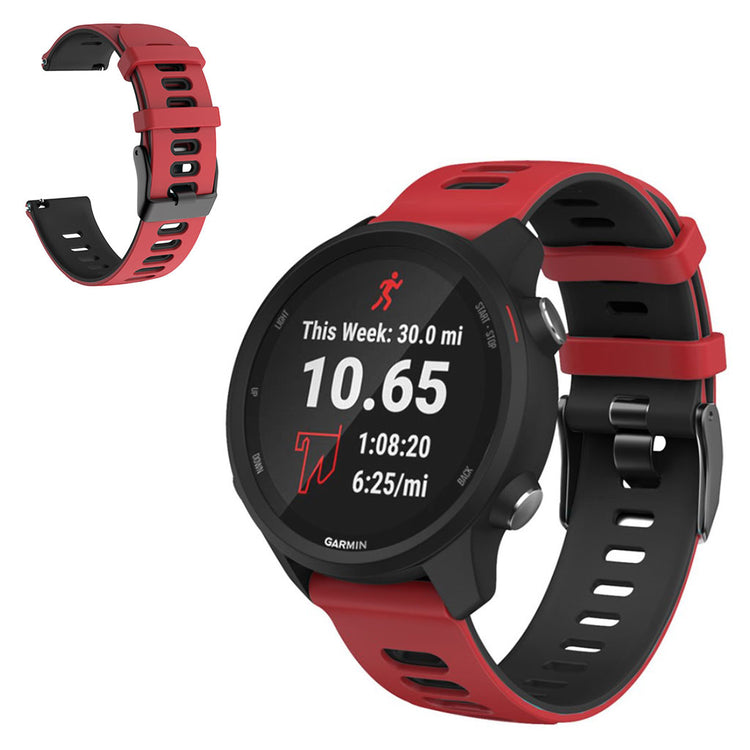 20mm Universal dual color sporty silicone watch strap - Red / Black#serie_1