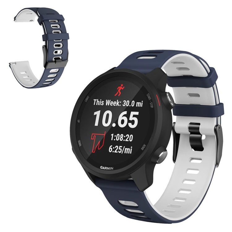 20mm Universal dual color sporty silicone watch strap - Blue / White#serie_6