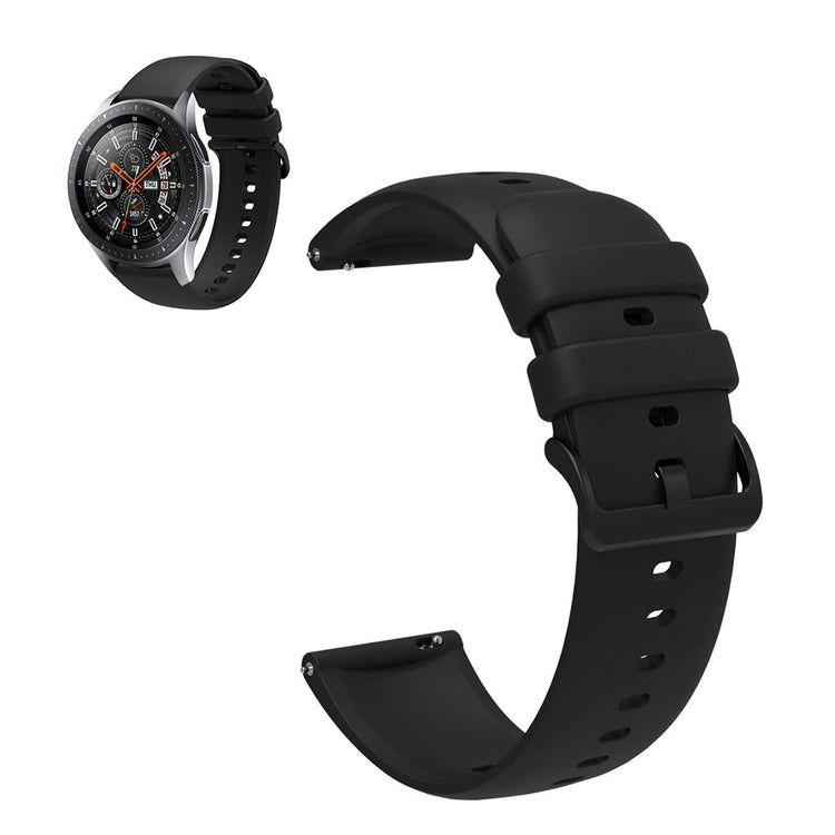22mm Universal sporty silicone watch strap - Black#serie_4
