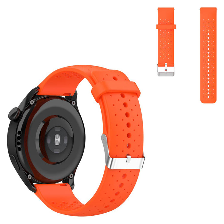 20mm Universal multi hole silicone adjustable watch strap - Orange#serie_1
