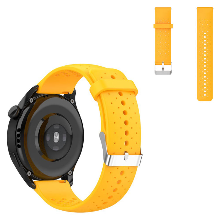 20mm Universal multi hole silicone adjustable watch strap - Yellow#serie_5