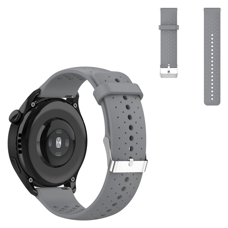 20mm Universal multi hole silicone adjustable watch strap - Grey#serie_6