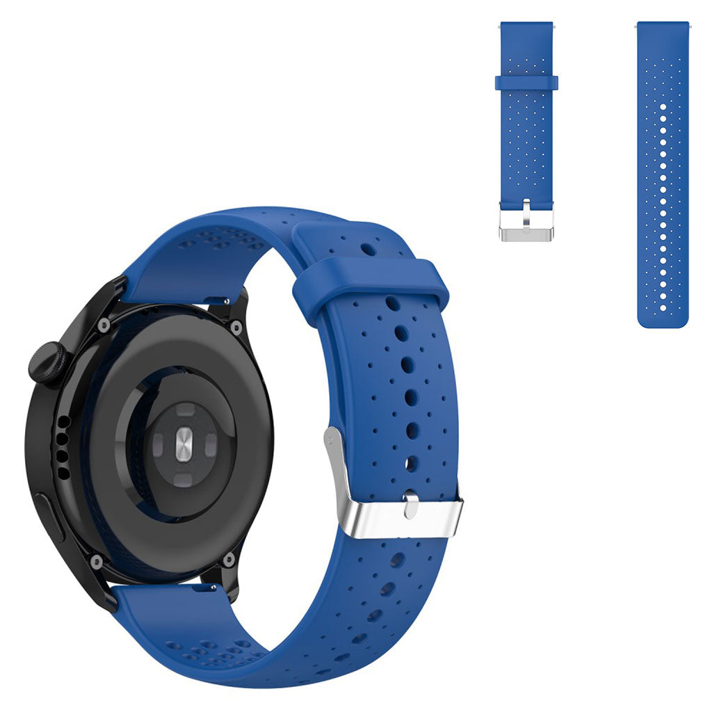 20mm Universal multi hole silicone adjustable watch strap - Blue#serie_7