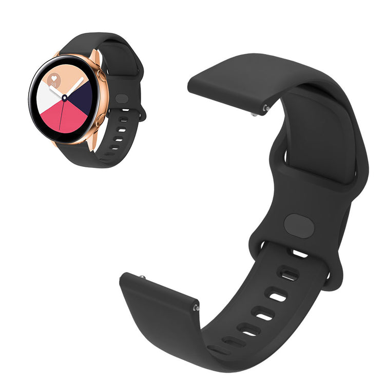 22mm Universal sport silicone watch strap - Black#serie_1