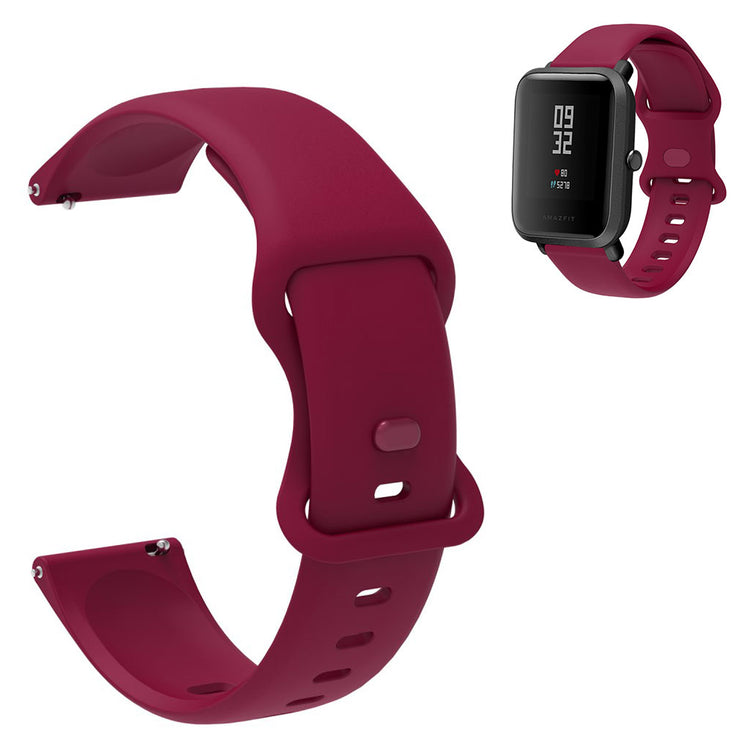 20mm Universal simple color silicone watch strap - Wine Red#serie_2