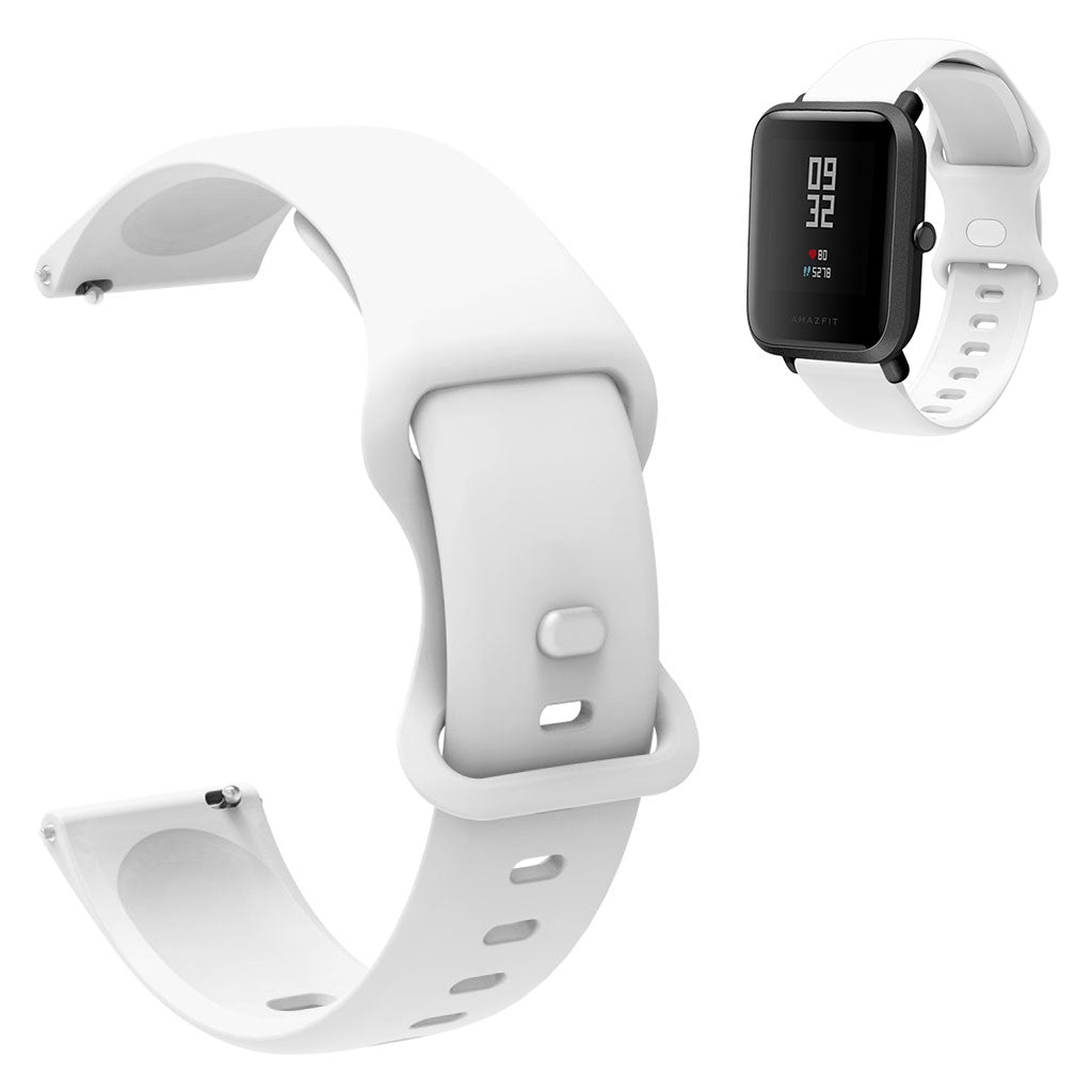 20mm Universal simple color silicone watch strap - White#serie_9