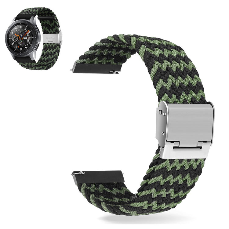 20mm Universal elastic nylon watch strap - Black / Green#serie_1