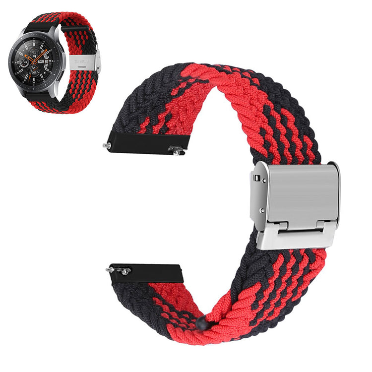 20mm Universal elastic nylon watch strap - Black / Red Stripe#serie_18
