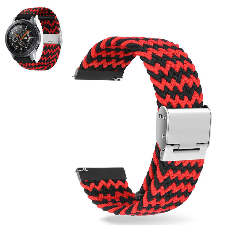 20mm Universal elastic nylon watch strap - Black / Red Band#serie_7