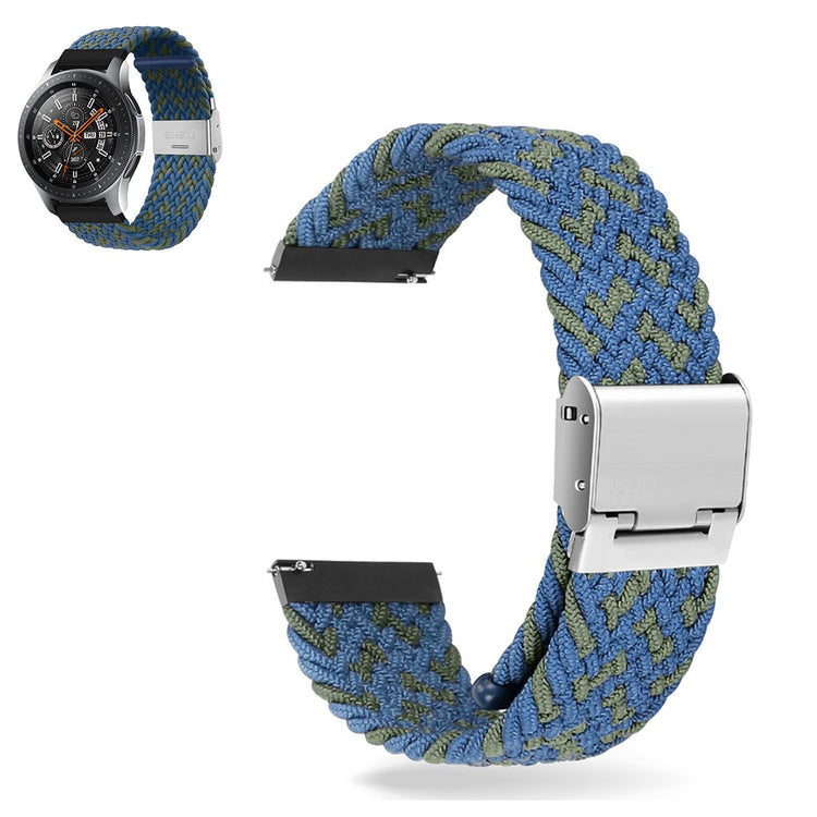 20mm Universal elastic nylon watch strap - Blue / Green Band#serie_8