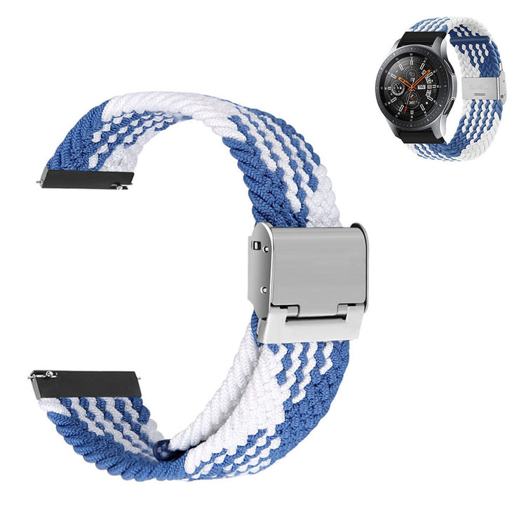 22mm Universal elastic nylon watch strap - Blue / White#serie_11
