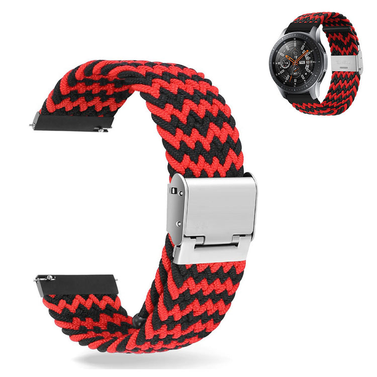 22mm Universal elastic nylon watch strap - Black / Red Band#serie_6