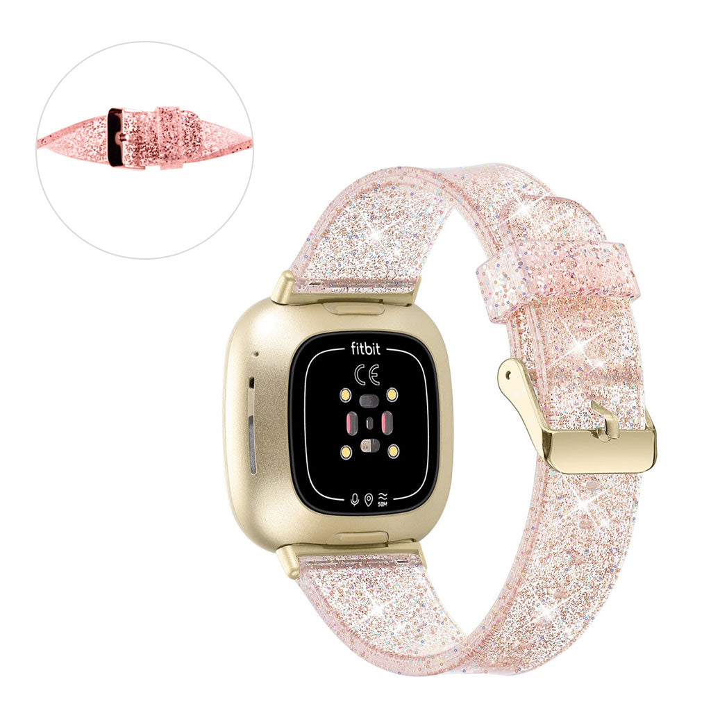 Fitbit Sense / Versa 3 glittering powder TPU watch strap - Gold#serie_2