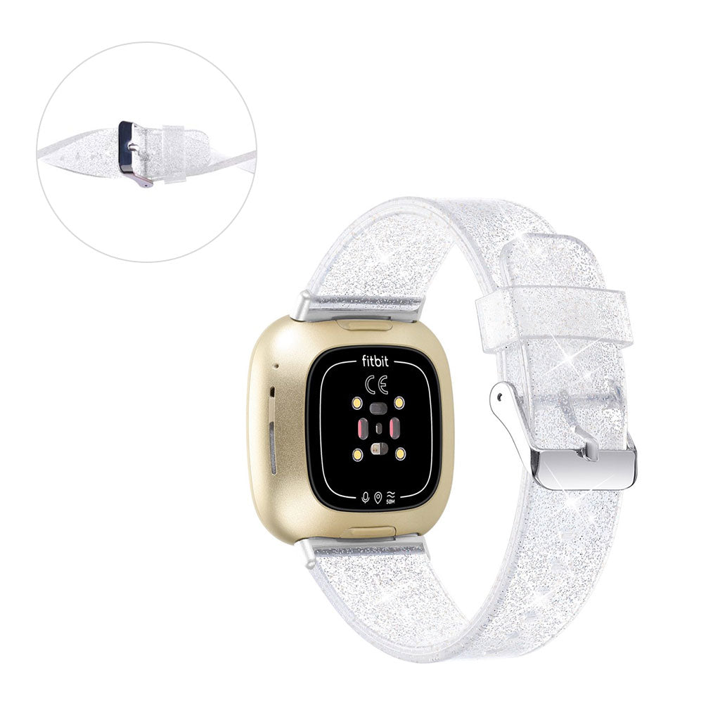 Fitbit Sense / Versa 3 glittering powder TPU watch strap - Silver#serie_4