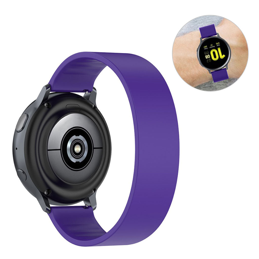 20mm Universal elastic silicone watch strap - Purple / Size: 129mm#serie_5