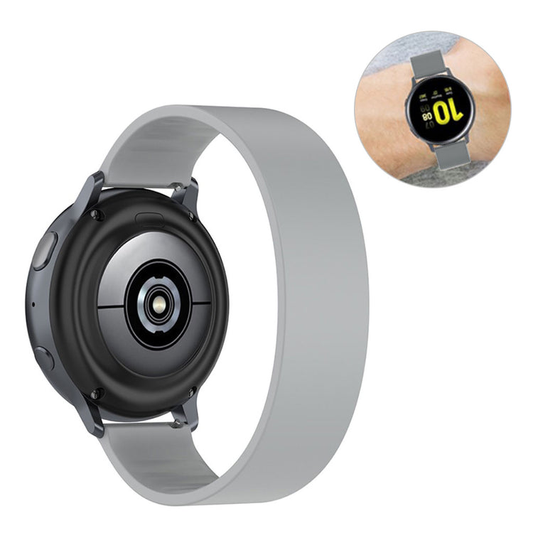 20mm Universal elastic silicone watch strap - Light Grey / Size: 129mm#serie_7