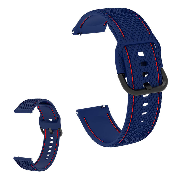 20mm Universal line design silicone watch strap - Dark Blue / Red#serie_8