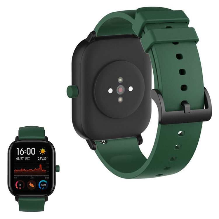 20mm Universal replacement silicone watch strap - Blackish Green#serie_6