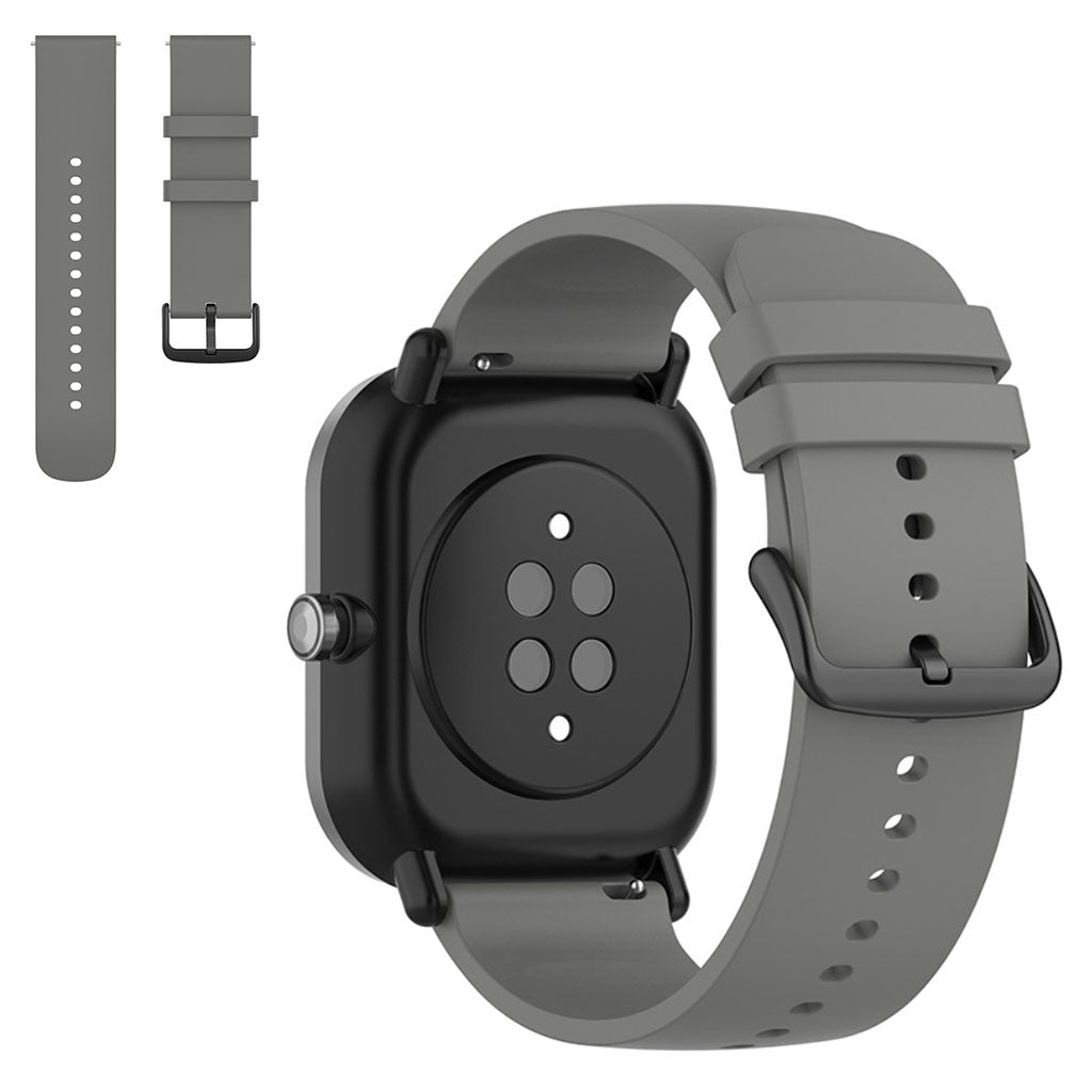 20mm Universal silicone replacement watch strap - Dark Grey#serie_10