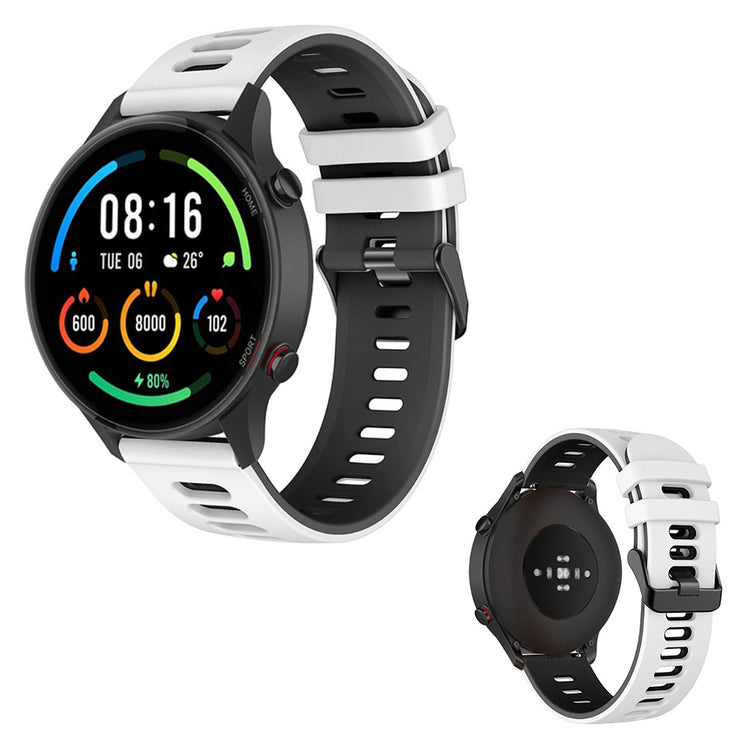 22mm Universal dual color watch strap - White / Black#serie_1