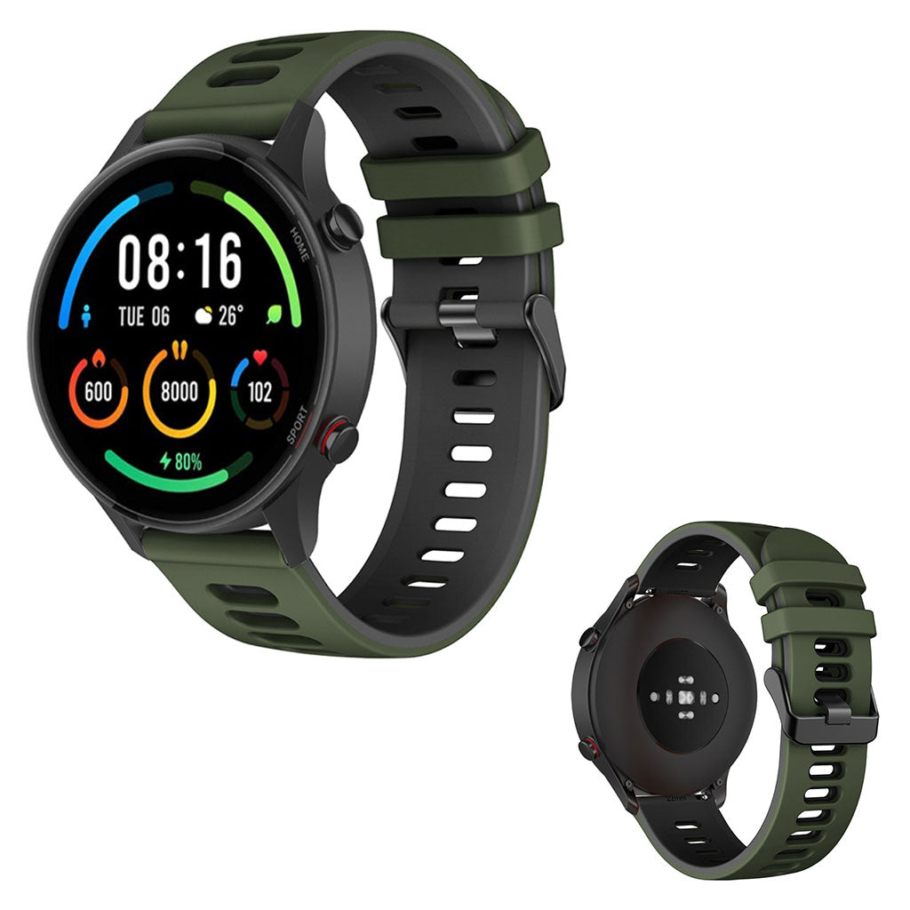 22mm Universal dual color watch strap - Army Green / Black#serie_6