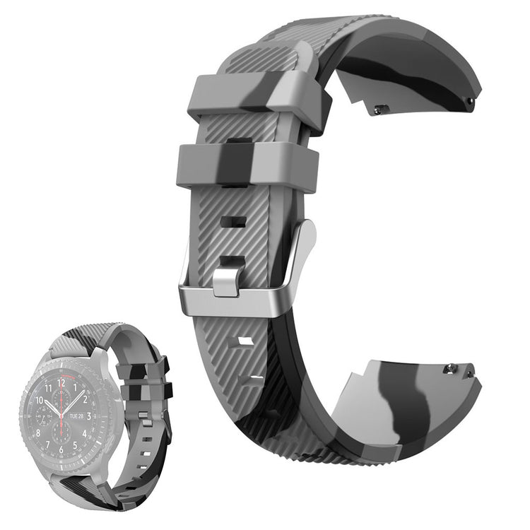 22mm Universal twill wave camouflage silicone watch strap - Grey#serie_1