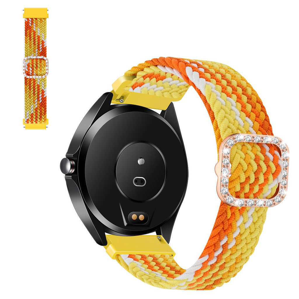 22mm Universal nylon + rhinestone buckle watch strap - Fragrant Orange#serie_15