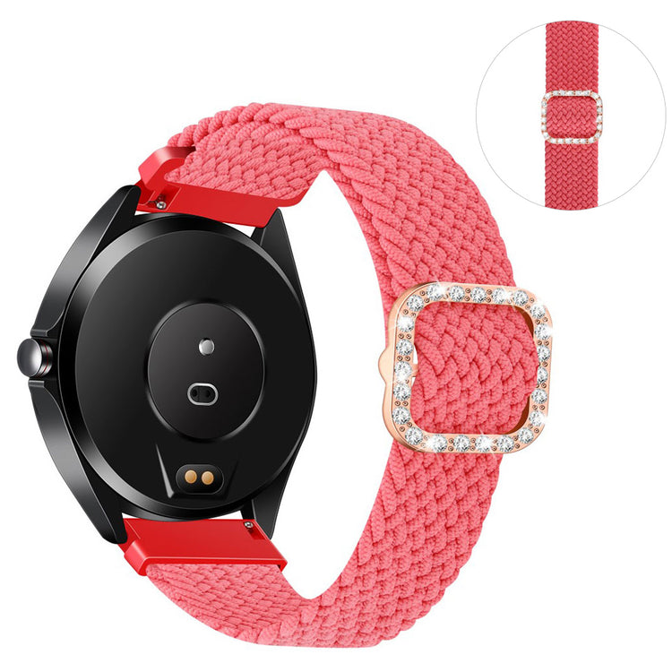 20mm Universal nylon + rhinestone buckle watch strap - Pink#serie_10