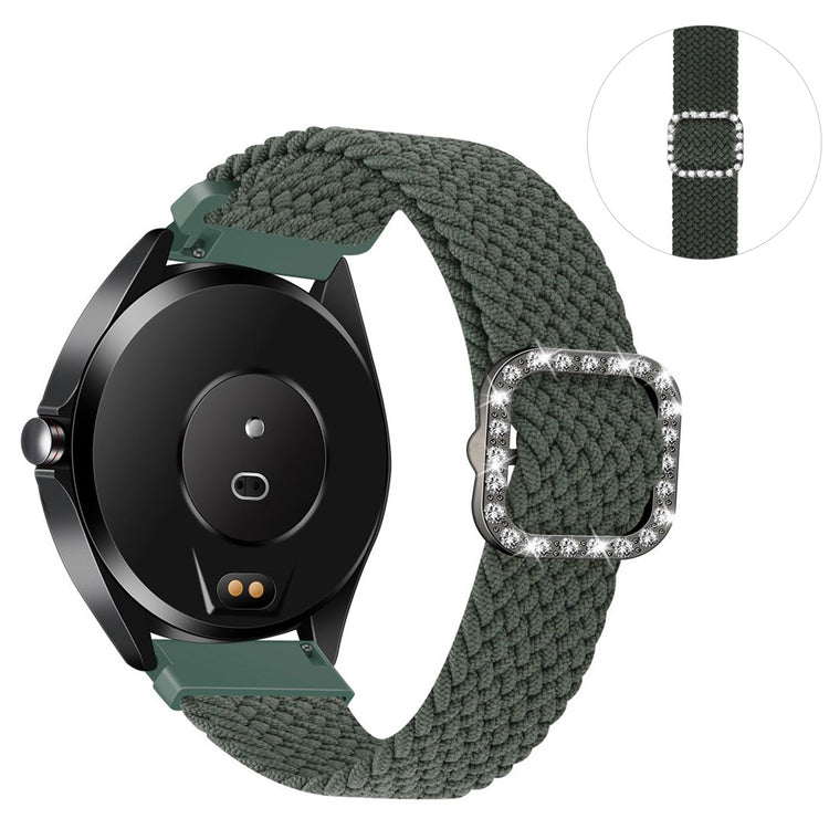 20mm Universal nylon + rhinestone buckle watch strap - Green#serie_11