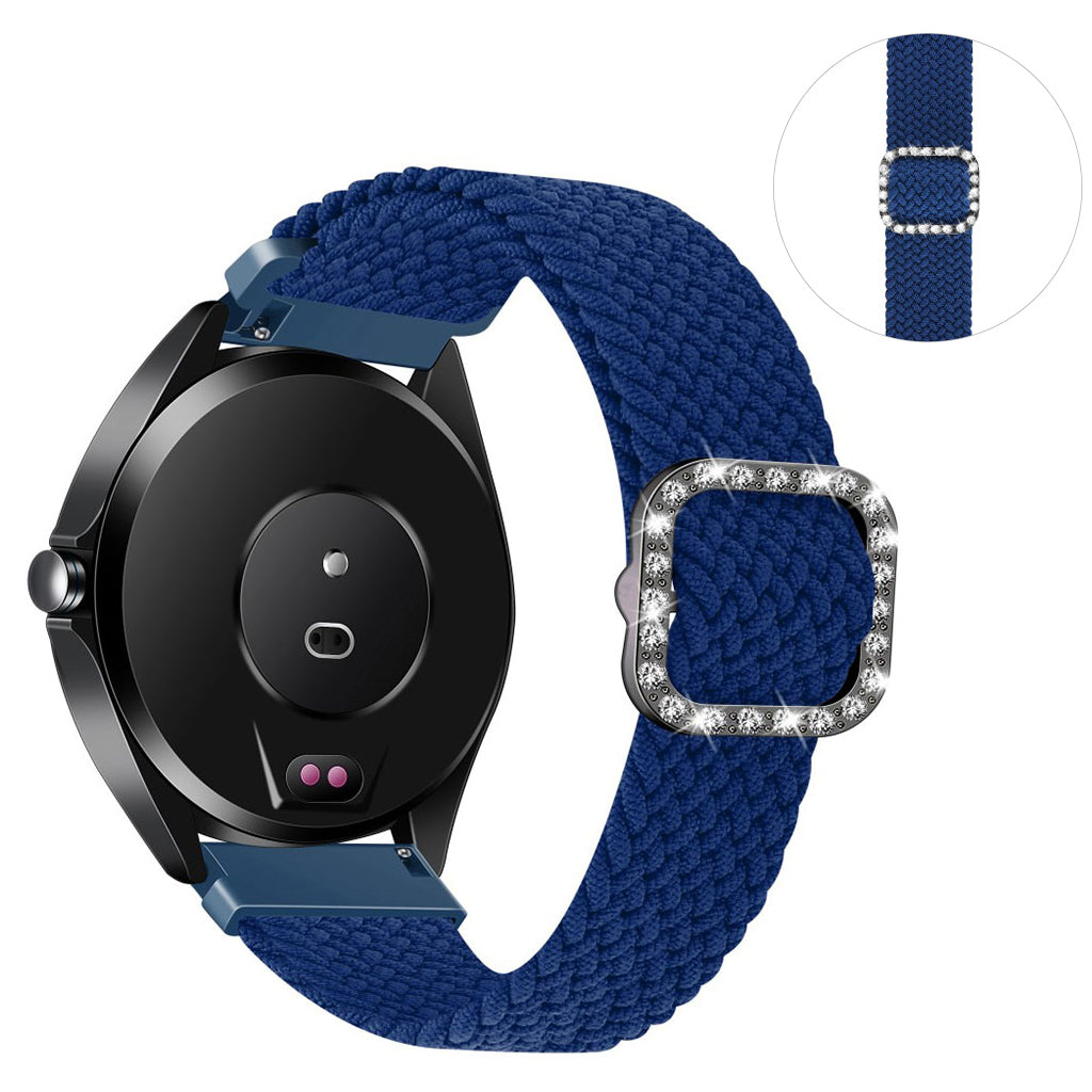 20mm Universal nylon + rhinestone buckle watch strap - Blue#serie_12