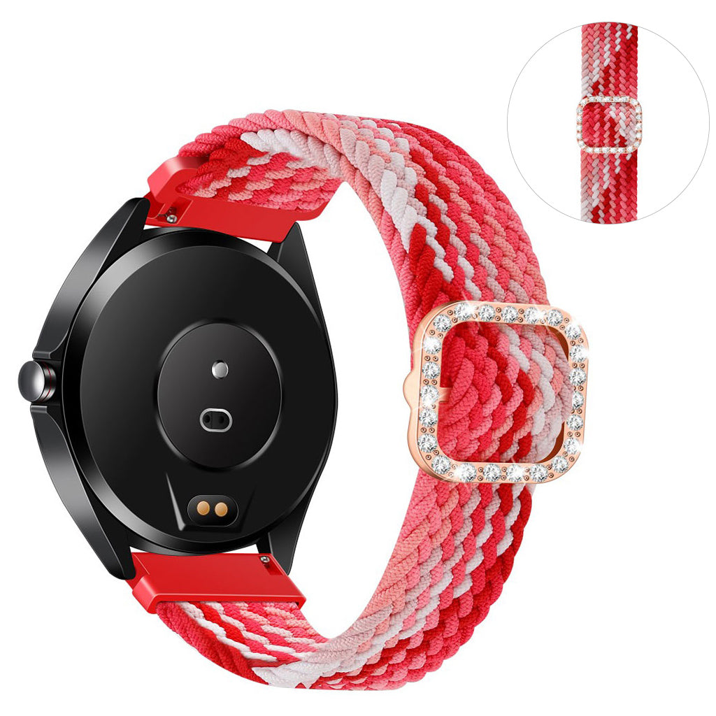 20mm Universal nylon + rhinestone buckle watch strap - Strawberry Red#serie_2