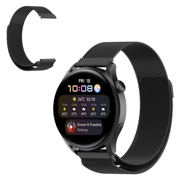 Universal milanese stainless steel watch band - Black#serie_1