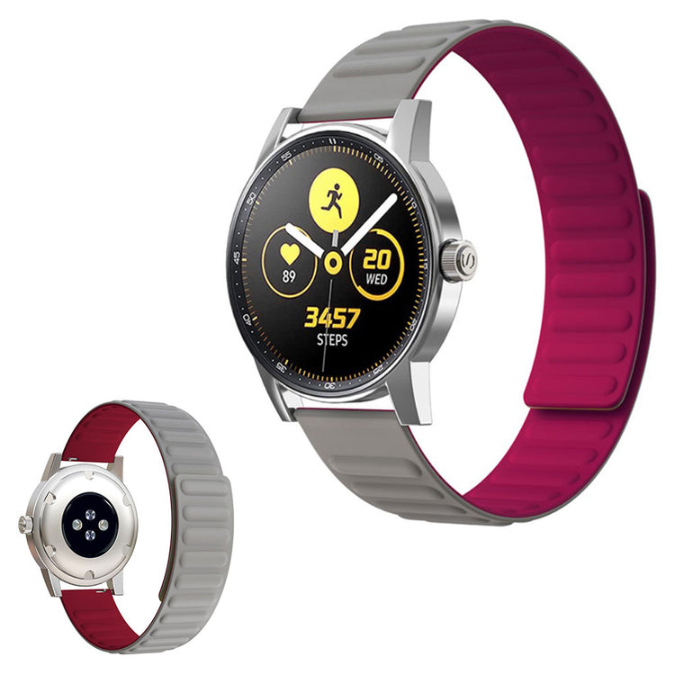 22mm Universal flexible silicone watch strap - Grey / Rose#serie_5