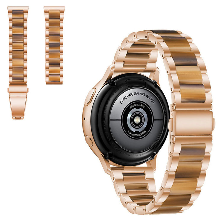 22mm Universal jazzy three bead resin stainless steel watch strap - Rose Gold / Honey#serie_9