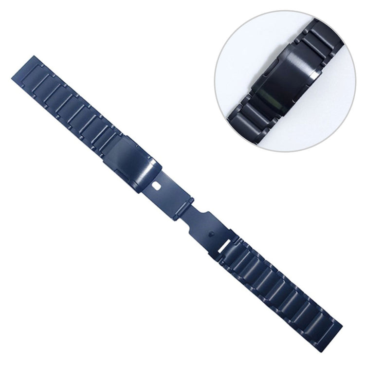 22mm Universal triple bead titanium alloy + stainless steel watch strap - Black#serie_1