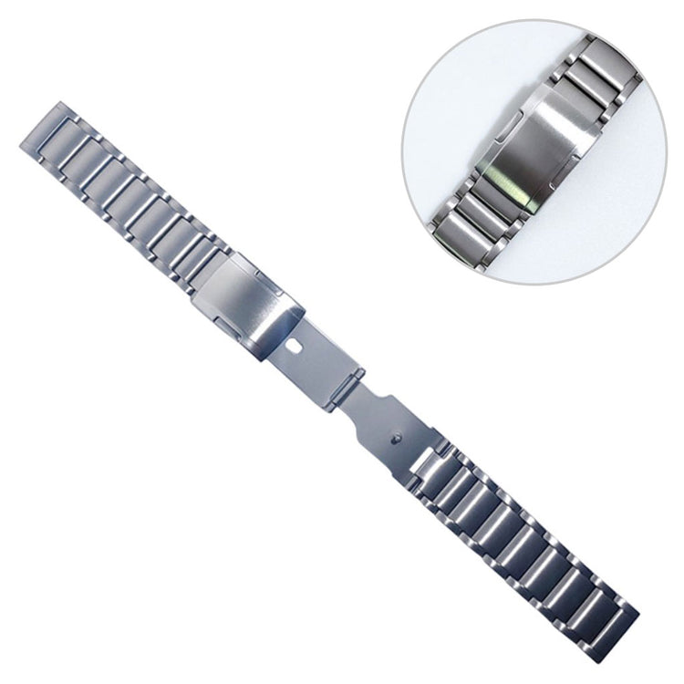 22mm Universal triple bead titanium alloy + stainless steel watch strap - Silver#serie_2