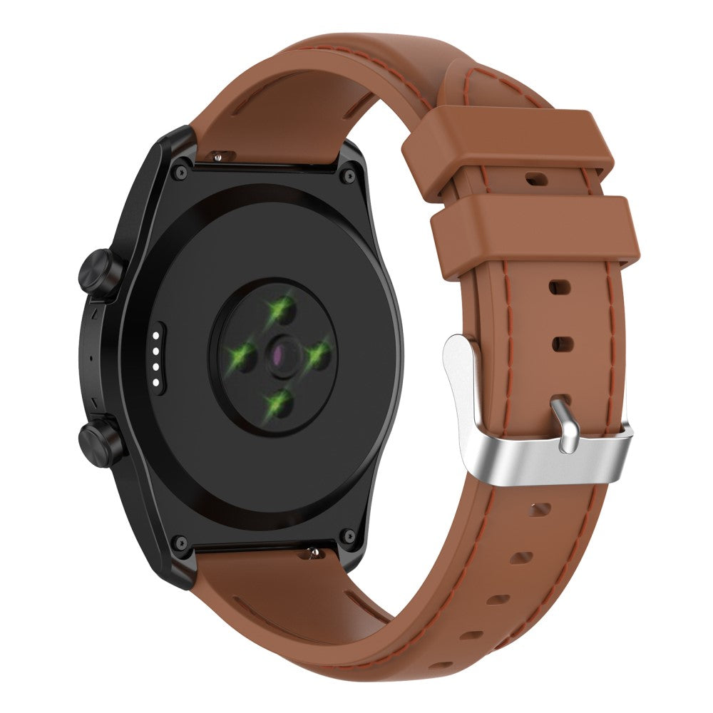 22mm Universal simple color knitted silicone watch strap - Brown#serie_10