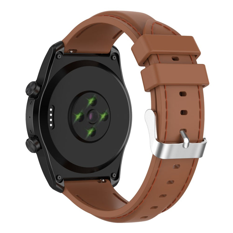 22mm Universal simple color knitted silicone watch strap - Brown#serie_10